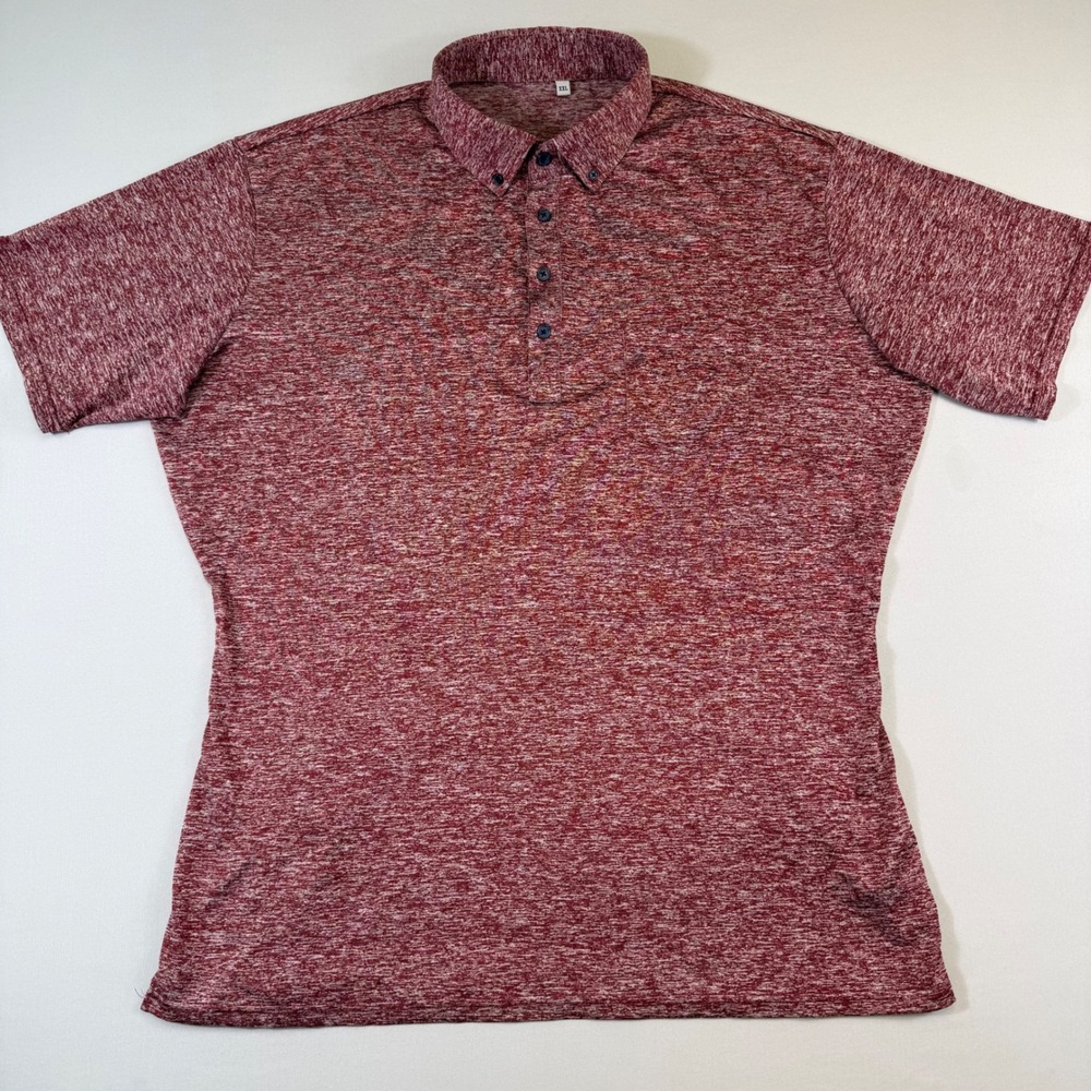 State & Liberty Polo Shirt Mens XXL Red Heathered Athletic Fit Short Sleeve EUC